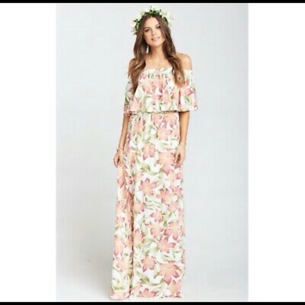 Show Me Your Mumu floral off the shoulder dress